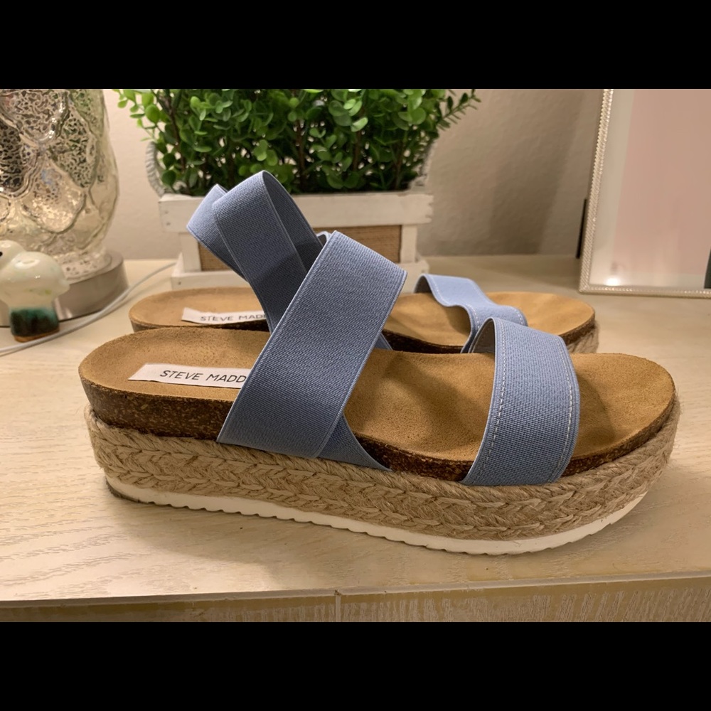 Steve Madden Blue Platform Sandals